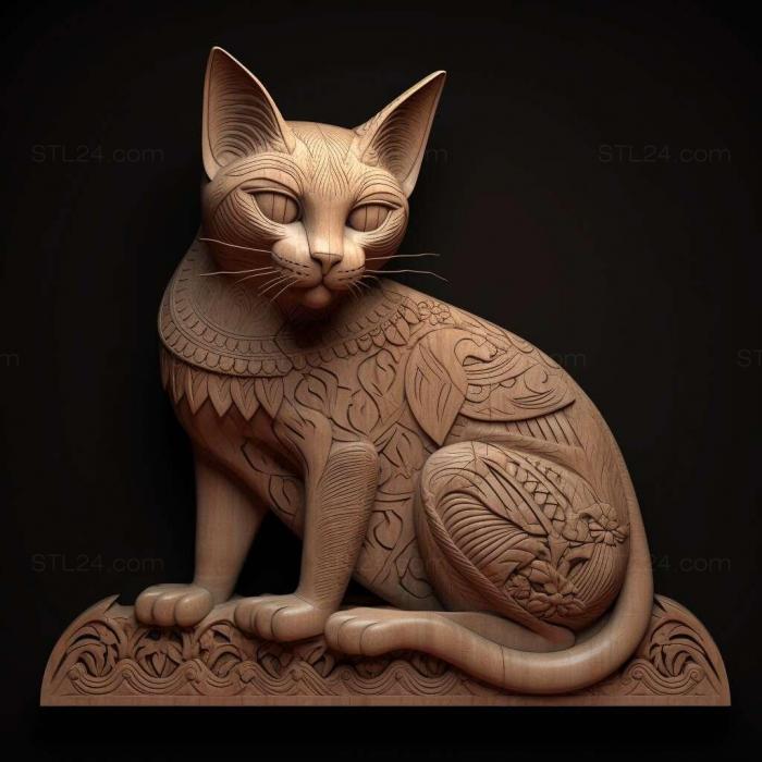 Nature and animals (st Korat cat 1, NATURE_7381) 3D models for cnc